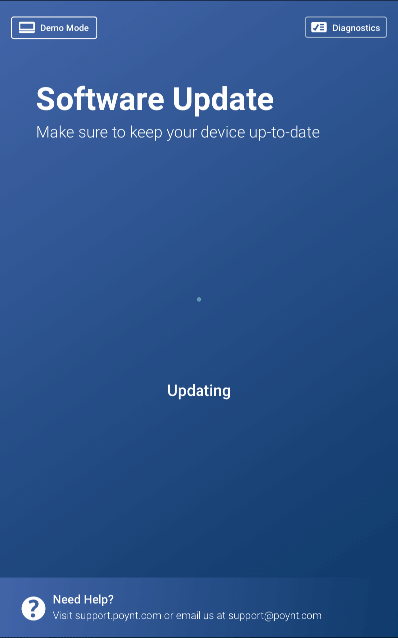 Poynt onboarding — redesigned software update animation