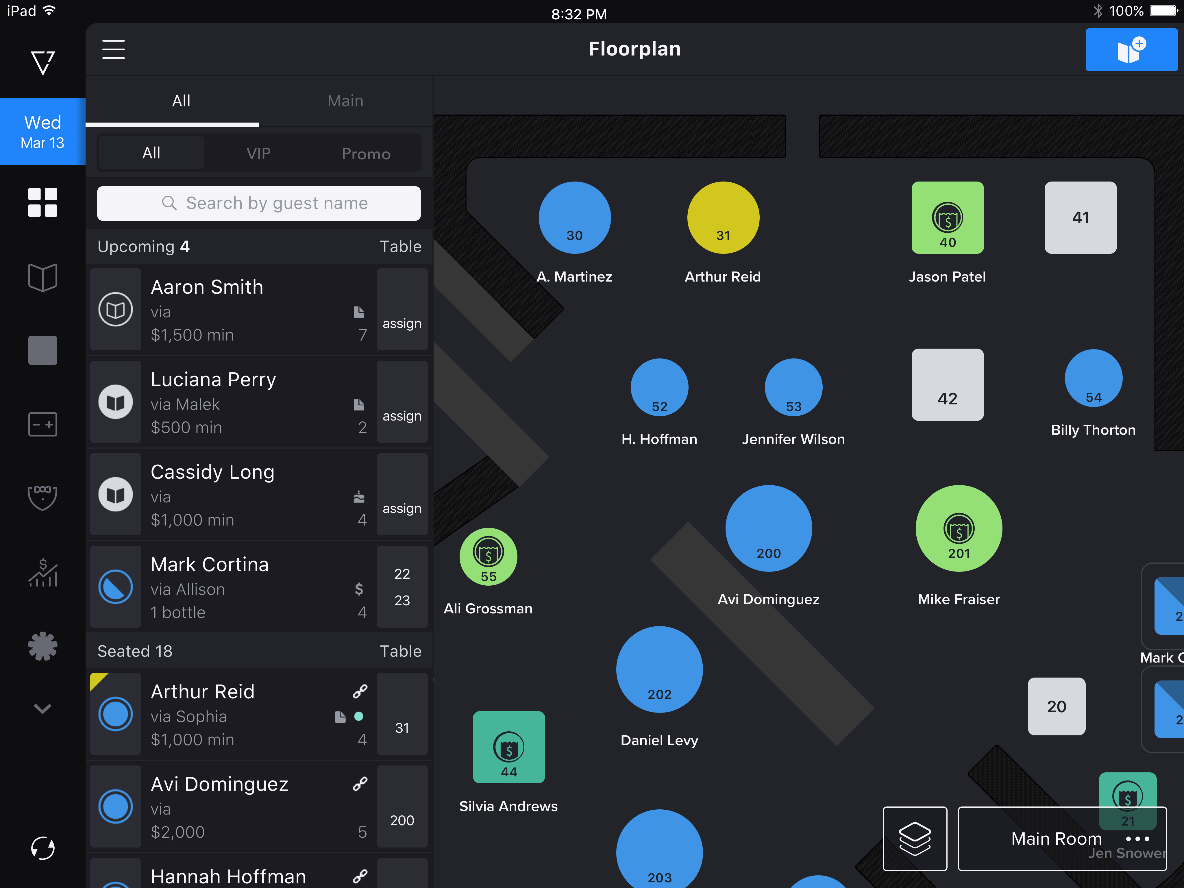 SevenRooms — floorplan management design